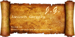 Janisch Gergely névjegykártya
